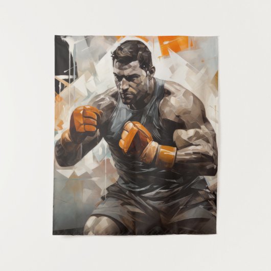 Tenture Boxer Sport Peinture Art Décor Abstrait (Devant)