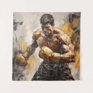 Tenture Boxer Sport Peinture Art Décor Abstrait