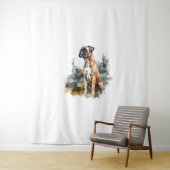 Tenture BoxerLoveArt Vibrant Aquarelle Peinture de Loyal (En situation)