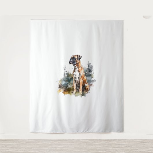 Tenture BoxerLoveArt Vibrant Aquarelle Peinture de Loyal (Devant)