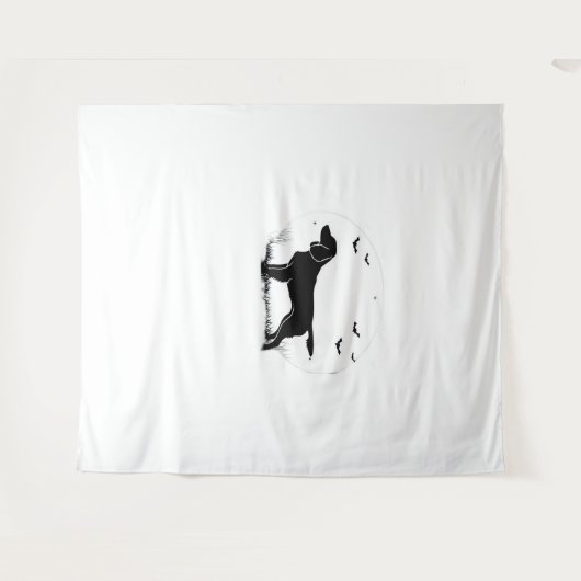 Tenture Boykin Spaniel Dog - Halloween Moon Silhouette Cla (Devant (Horizontal))