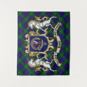 Tenture Boyle Clan Badge & Unicorns avec Tartan (Devant)