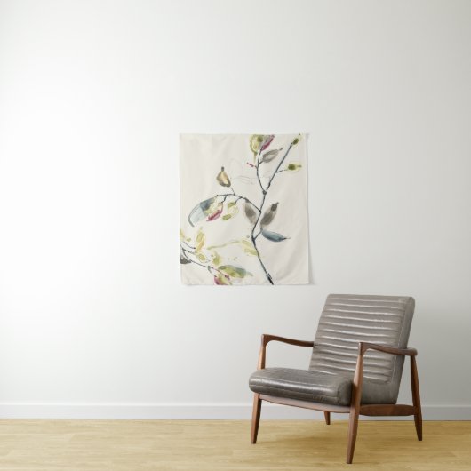 Tenture Branche feuille aquarelle (En situation)