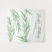 Tenture Branches d'aquarelle Fond Mariage personnalisé (Devant (Horizontal))