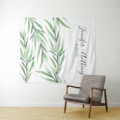 Tenture Branches d'aquarelle Fond Mariage personnalisé (En situation (horizontale))