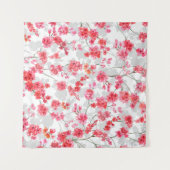 Tenture Branches de fleurs de cerisiers sur le fond blanc  (Devant (Horizontal))