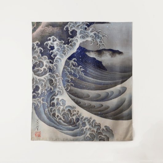 Tenture Breaking Waves, Hokusai (Devant)