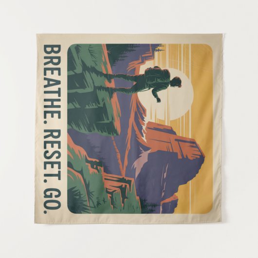 Tenture Breathe. Reset. Go. (Devant (Horizontal))