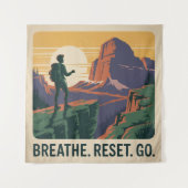 Tenture Breathe. Reset. Go. (Devant)