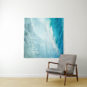 Tenture Breathe Yoga Citation Retro Beach Turquoise Blue O (En situation (horizontale))