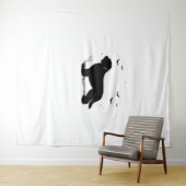 Tenture Briard Chien - Halloween Lune Silhouette surdimens (En situation (horizontale))