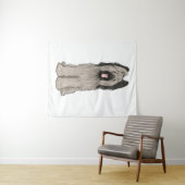 Tenture Briard mignon chien de dessin (En situation (horizontale))