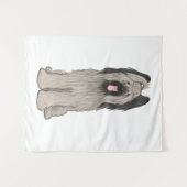 Tenture Briard mignon chien de dessin (Devant (Horizontal))