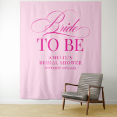 Tenture Bridal shower Bride to Be backdrop pink (En situation)