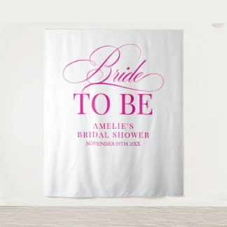 Tenture Bridal shower Bride to Be backdrop pink