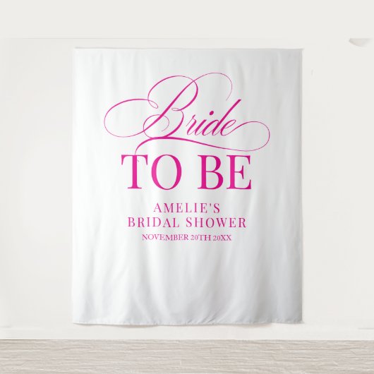 Tenture Bridal shower Bride to Be backdrop pink (Devant)