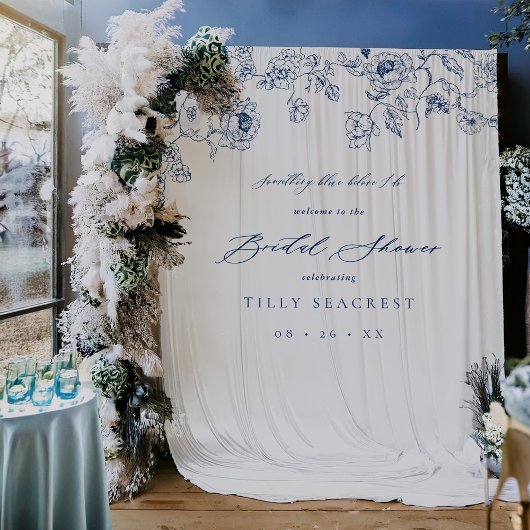 Tenture Bridal Shower Welcome Tapestry Something Blue Sign