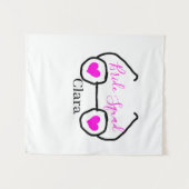 Tenture Bride équipe rose googles noirs coeur bridesmaid (Devant (Horizontal))