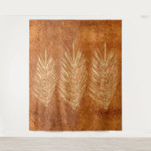Tenture Bright Cuivre Look Palm Feuilles Dessin Tapestry (Devant)