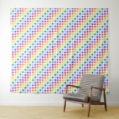Tenture Bright Funky Rainbow Polka Dot Stripes (En situation (horizontale))