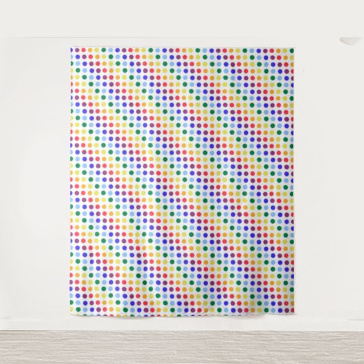 Tenture Bright Funky Rainbow Polka Dot Stripes (Devant)