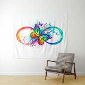 Tenture Bright infinity with rainbow butterfly (En situation (horizontale))