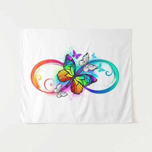 Tenture Bright infinity with rainbow butterfly (Devant (Horizontal))