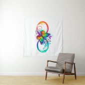 Tenture Bright infinity with rainbow butterfly (En situation (horizontale))