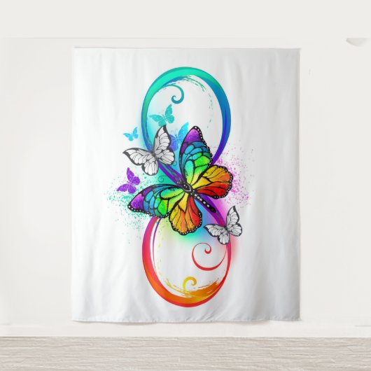Tenture Bright infinity with rainbow butterfly (Devant)