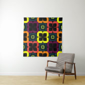Tenture Bright seamless pattern with colorful flowers on a (En situation (horizontale))