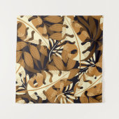Tenture Bright Tropical Feuilles Dark Motif (Devant (Horizontal))