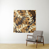 Tenture Bright Tropical Feuilles Dark Motif (En situation (horizontale))