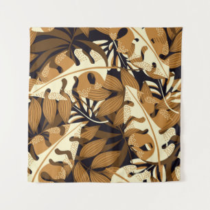 Tenture Bright Tropical Feuilles Dark Motif