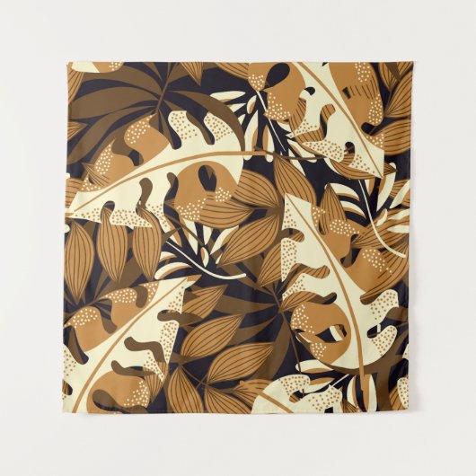 Tenture Bright Tropical Feuilles Dark Motif (Devant)