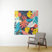 Tenture Bright Tropical Feuilles Dark Motif (En situation (horizontale))