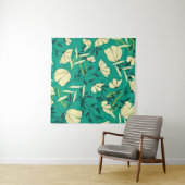 Tenture Bright tropical seamless pattern with leaves and p (En situation (horizontale))