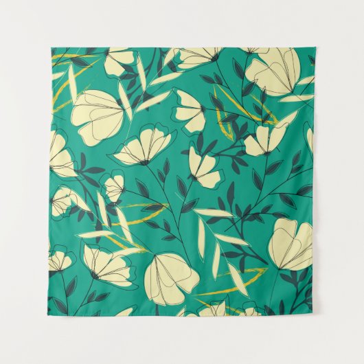 Tenture Bright tropical seamless pattern with leaves and p (Devant)