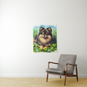 Tenture Brindle Pomeranian Shamrock (En situation)