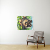 Tenture Brindle Pomeranian Shamrock (En situation (horizontale))