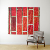 Tenture Brique Pailletée Rouge et Or Fête de Noël (En situation (horizontale))