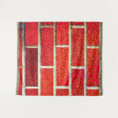 Tenture Brique Pailletée Rouge et Or Noël Férié (Devant (Horizontal))