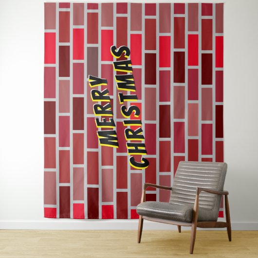 Tenture Briques de Noël Fond (En situation)