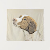 Tenture Brittany Peinture - Cute Original Chien Art (Devant (Horizontal))