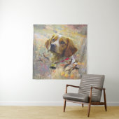 Tenture Brittany Spaniel Art, Chasse de faisan (En situation)