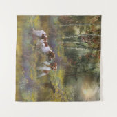 Tenture Brittany Spaniels, Chasse en bois, Art (Devant (Horizontal))