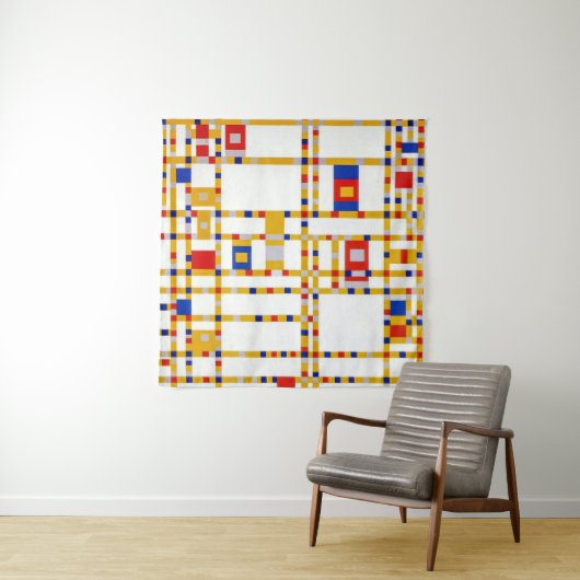 Tenture Broadway Boogie Woogie | Piet Mondrian | (En situation)