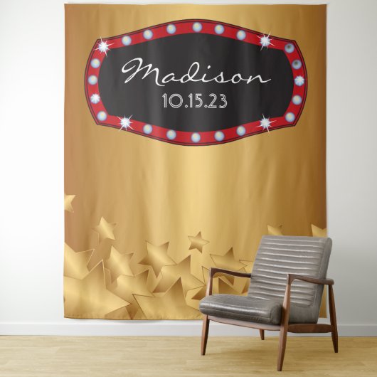 Tenture BROADWAY MARQUEE Photo-Op Backdrop (En situation)