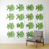 Tenture brocoli avec différentes émotions (En situation (horizontale))