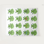 Tenture brocoli avec différentes émotions (Devant (Horizontal))