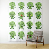 Tenture brocoli avec différentes émotions (En situation)